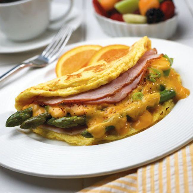 All sorts of fillings can be added to omelets such as whole asparagus spears