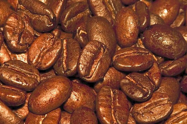 Aromatic roasted coffee beans