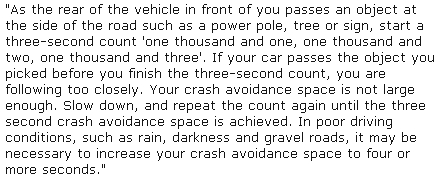 The Landmark Method for setting a 2 or 3 second gap to the car in front