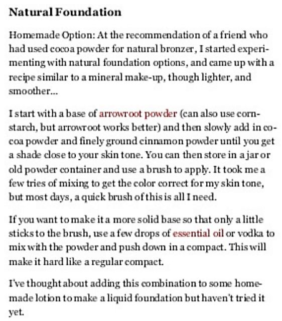 Simple Natural Foundation Recipe