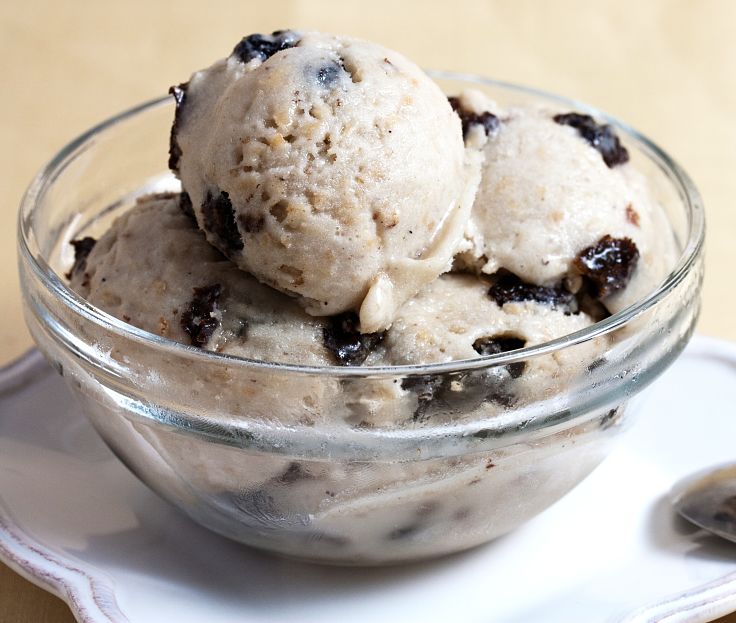 Vegan Rum and Raisin Ice Cream made with Coconut Milk/Cream